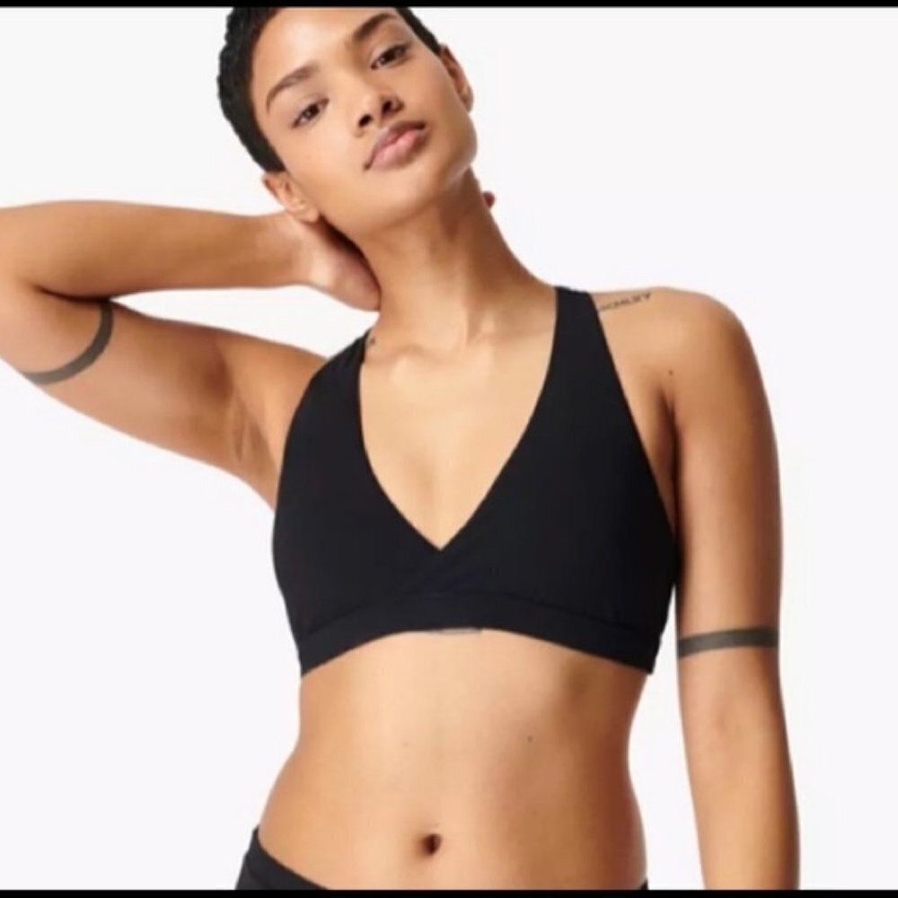 Sweaty Betty Coral Racerback Bikini Top Black Small NWT